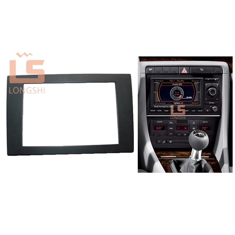 Автомобильная установка DVD рамка, комплект приборной панели, панель, Радио Рамка Авто стерео панель комплект аудио рамка отделка ободок для 2006 Audi A4, 2 DIN173* 98 мм