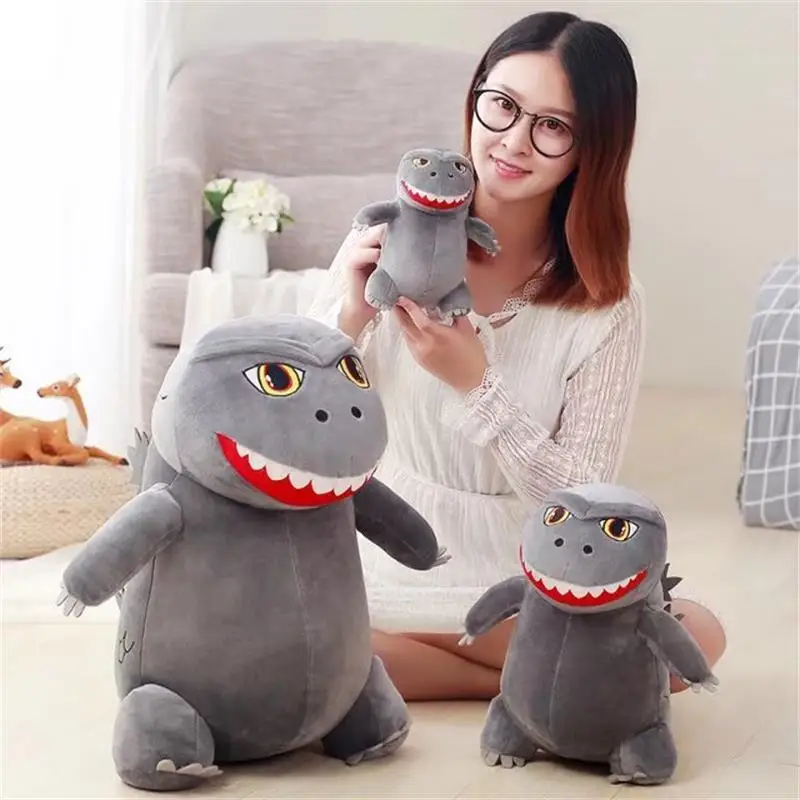 

New Hot Cartoon Godzilla Q Version Plush Doll Creative Little dinosaur Toy Decoration Props Birthday Gift For Children