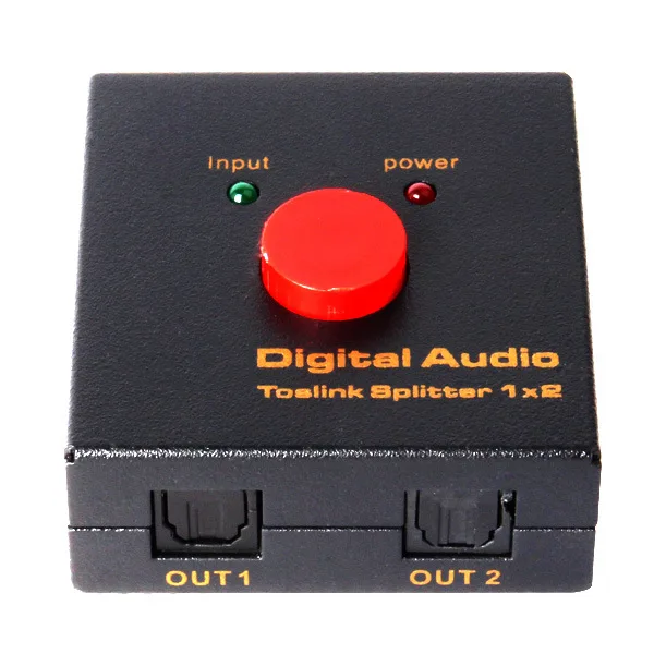 

2 Port S/PDIF TosLink Switch Switcher 1*2 TosLink Splitter S/PDIF TosLink Port TosLink auto switch for pc HDTV TSL1X2