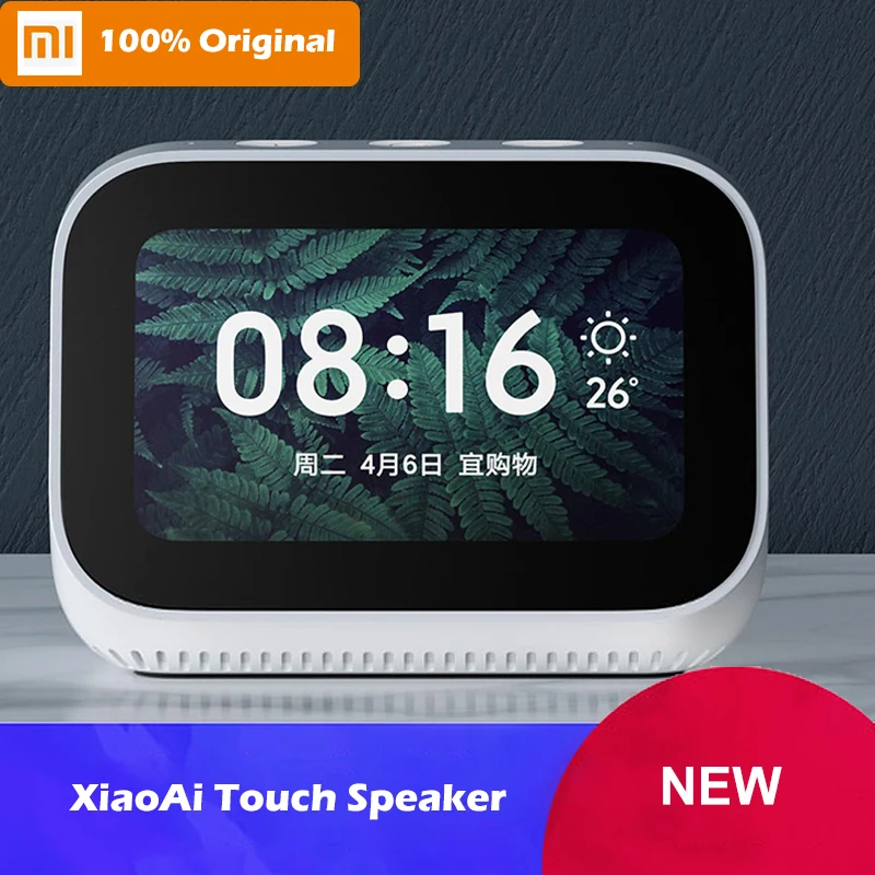 

Original Xiaomi AI Touch Screen Bluetooth 5.0 Speaker Digital Display Alarm Clock WiFi Smart Connect Mi Doorbell and Camera
