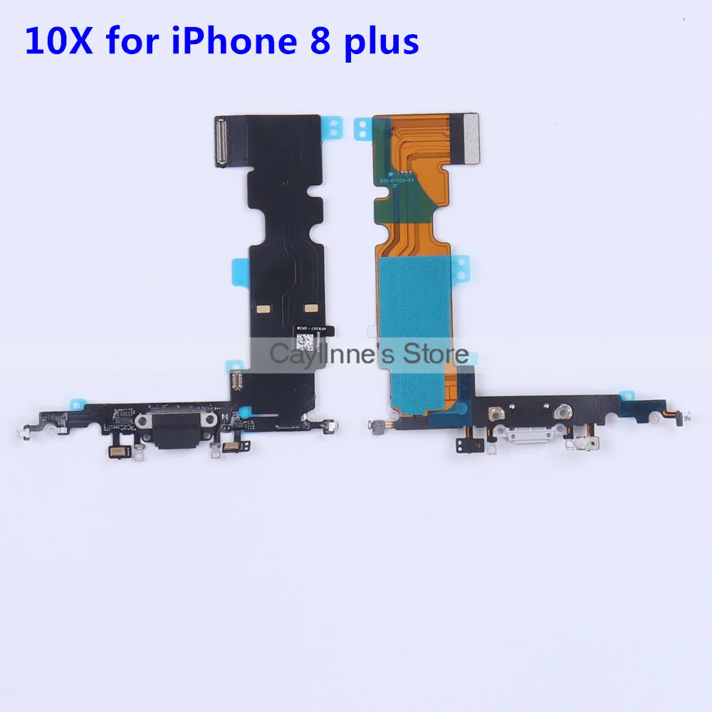 10 шт. зарядное устройство зарядный порт для iphone 8 Plus 5," USB док-станция разъем гибкий кабель с наушниками аудио разъем Замена