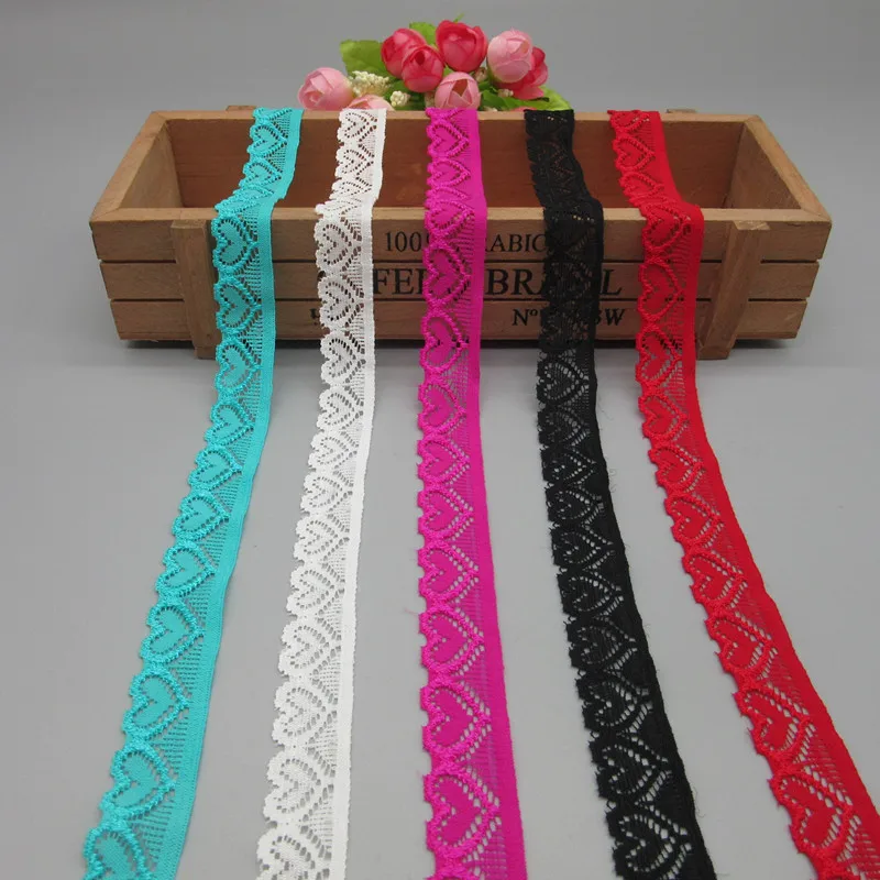 10 yards beautiful high quality stretch elastic lace ribbon 18mm wide