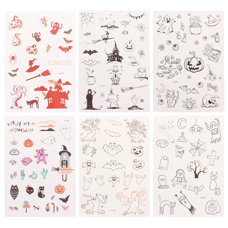 

For Halloween Light Tattoo Ghost Witches Dark Glow Waterproof Tattoo Stickers