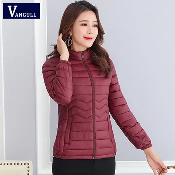 

Vangull 5XL 2019 New Ladies Fashion Coat Winter Jacket Women Outerwear Short Wadded Jacket Female Padded Parka Women's Overcoat