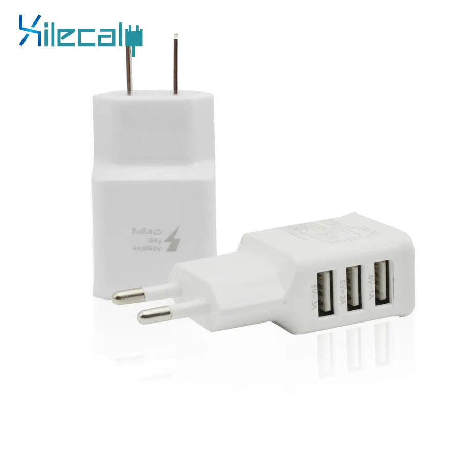 5V 2A EU US Plug 3 порта USB универсальный мобильный телефон зарядное устройство