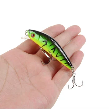 

1PCS Minnow Fishing Bait 70mm 8g Care products Crankbait Wobblers Artificial Plastic Hard Bait Three Anchored Fish Fishing Gear