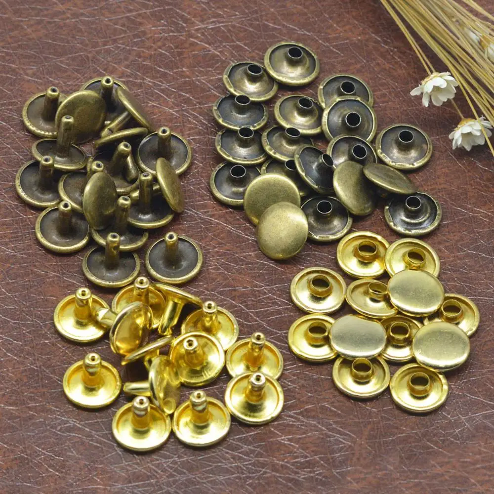 

KALASO 20Pcs 12mm Double Caps Studs Rivets Set DIY Crafts Leathercraft Supplies Collision Rock Shoe Bag Belt Accessories