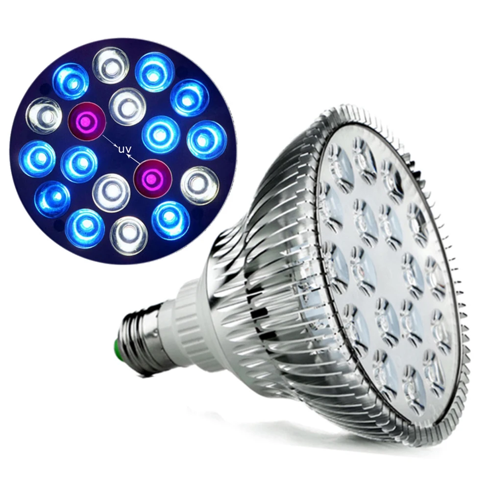 RAYWAY E27 Plants Grow Light Bulb 2UV 10Blue 6White LED Coral Reef Grow Light High Power Fish Tank bulb Lamp LED Aquarium Lights RAYWAY E27 Plants Grow Light Bulb 2UV 10Blue 6White LED Coral Reef Grow Light High Power Fish Tank bulb Lamp LED Aquarium Lights