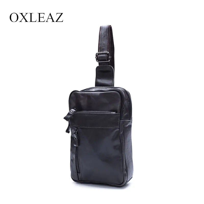 

OXLEAZ Popular Casual Brand Single Chest Bags Pack Small Crossbody Sling Bags Genuine Leather Man Bag Shoulder Bag for Men
