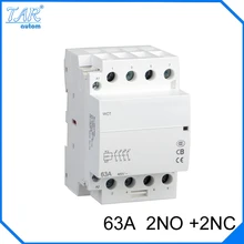 Din rail AC контактор для дома 63A 2NC 2NO220V/230 В бытовой Соединительный модуль Din Rail контактор в соответствии с стандартом