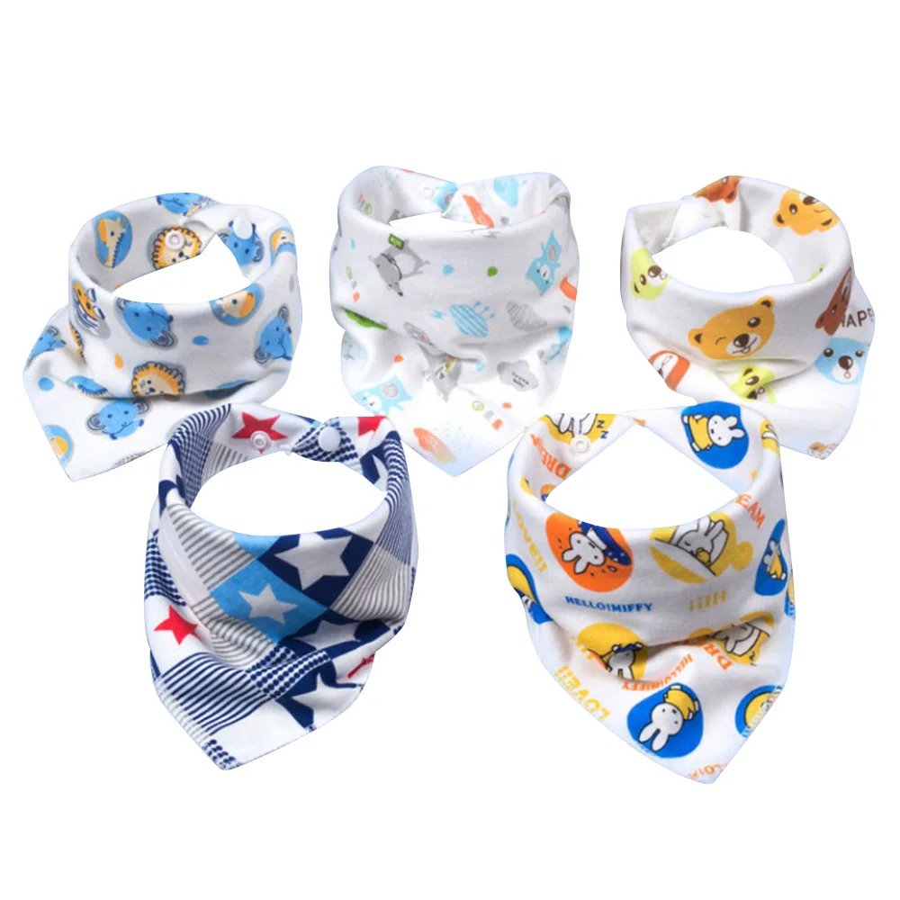 for baby boy 5 шт./партия, детские нагрудники, двухслойные хлопковые нагрудники с рисунком животных, бандана-нагрудник - Цвет: for baby boy