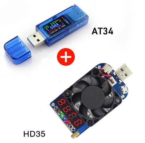 Красный USB 3,0 Вольтметр Амперметр Напряжение измеритель тока с 25 Вт 35 Вт нагрузка LD25 HD35 мультиметр заряд батареи банк питания Тестер - Цвет: Красный