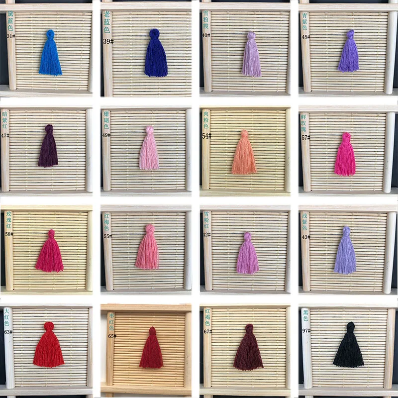 

100PCS 3CM Mini Cotton Thread Fabric Tassel DIY Pendant Jewelry Key Making Fringe Trim Craft Tassels Sewing Accessories