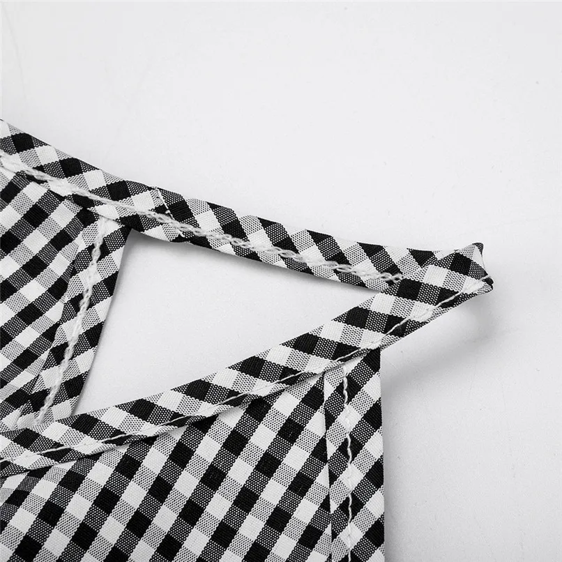 Fashion Womens Sexy Sleeveless Round Collar Sleeveless Checkered Vest With Flounces Top Summer Plaid Vest Tee 40FE28 (10)
