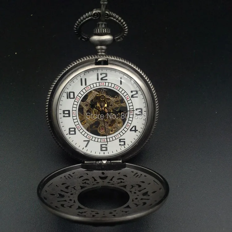 Классический Скелет Заводной механический мужские карманные часы с цепочкой хороший Рождественский подарок PriceH085