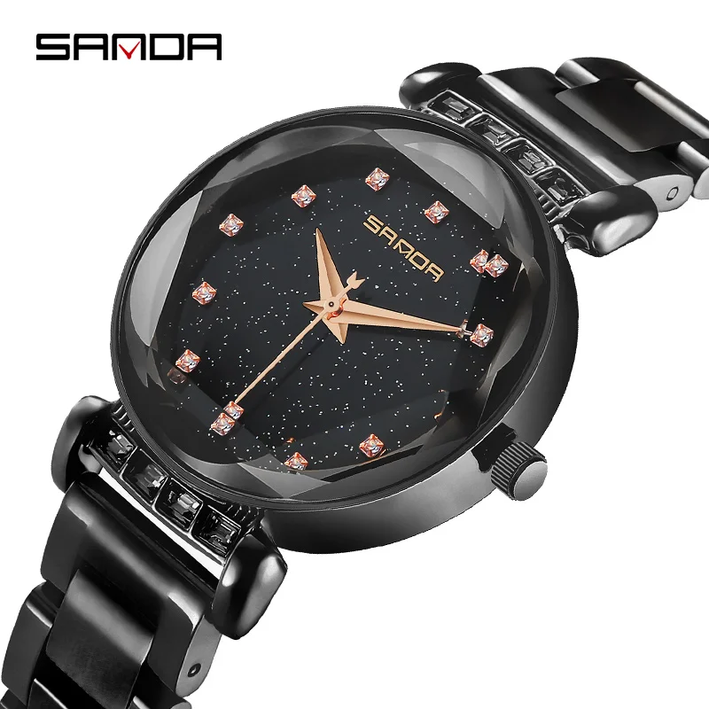 

SANDA Romantic Bracelet Diamond Women Watches Top Brand Luxury Steel Quartz Watch Women relogio feminino Waterproof Ladies Watch
