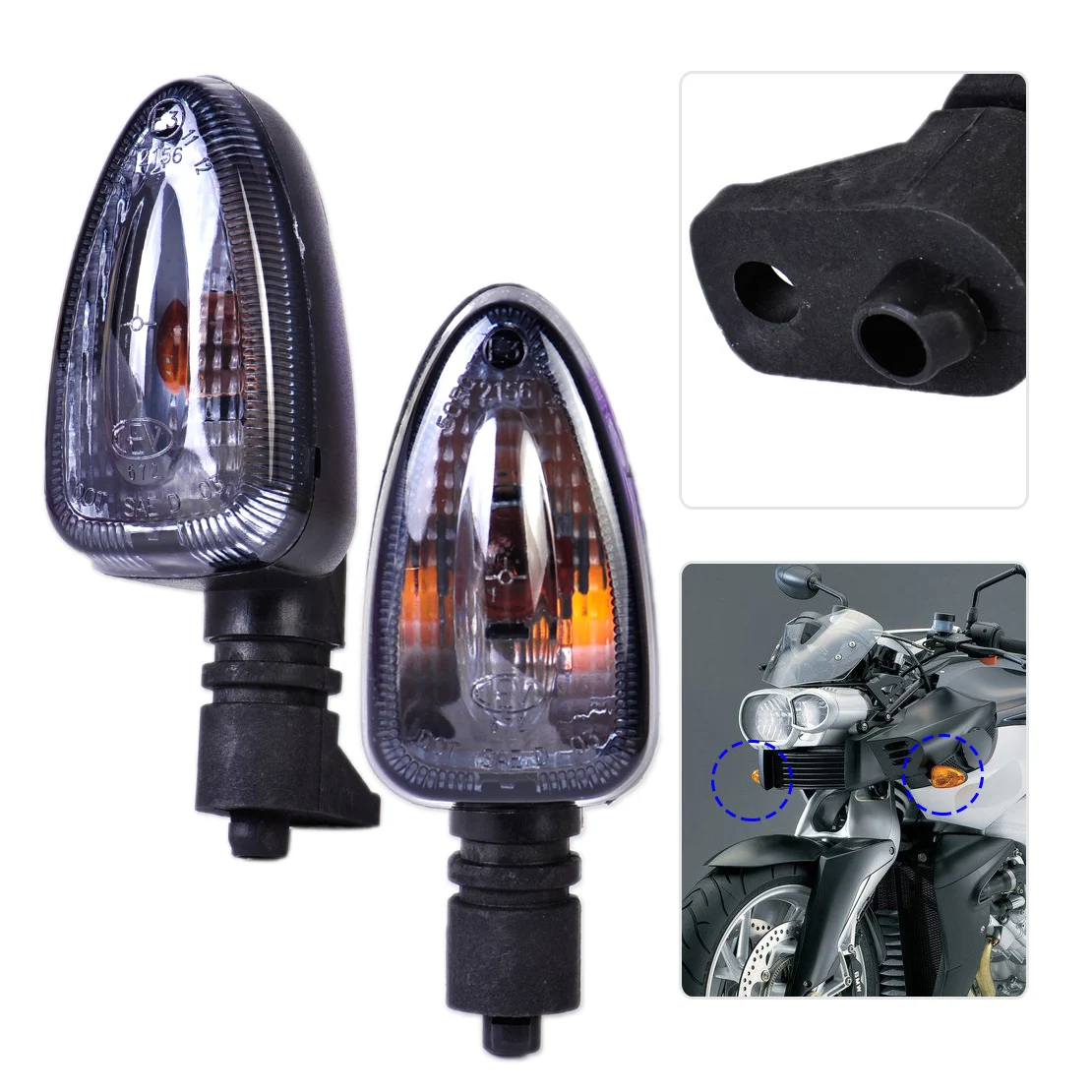

Motorcycle 2Pcs/Lot Smoke Color Turn Signal Indicator Lamp Light Fit for BMW F800S K1200S R1200GS F650GS R1200GS G450X K1300S