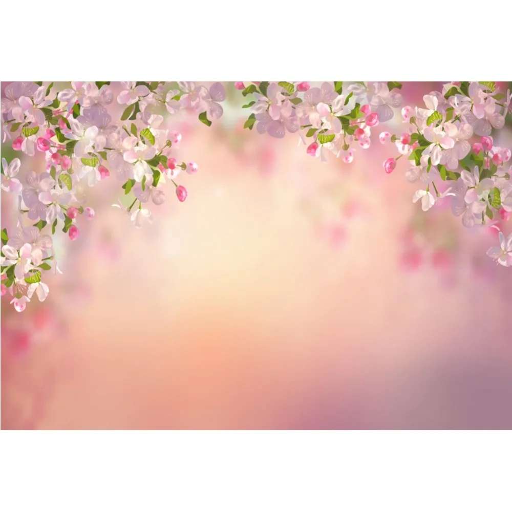 

Spring Pink Blossom Flower Petal Light Bokeh Party Newborn Child Portrait Photography Backdrops Photo Backgrounds Photo Studio