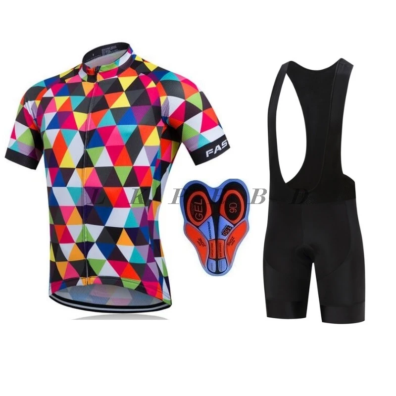 2019 NEW FASTCUTE Cycling Jersey Multicolor Bicycle Bike Short Sleeve Sportswear Cycling Clothing maillot Cycling Jerseys sets