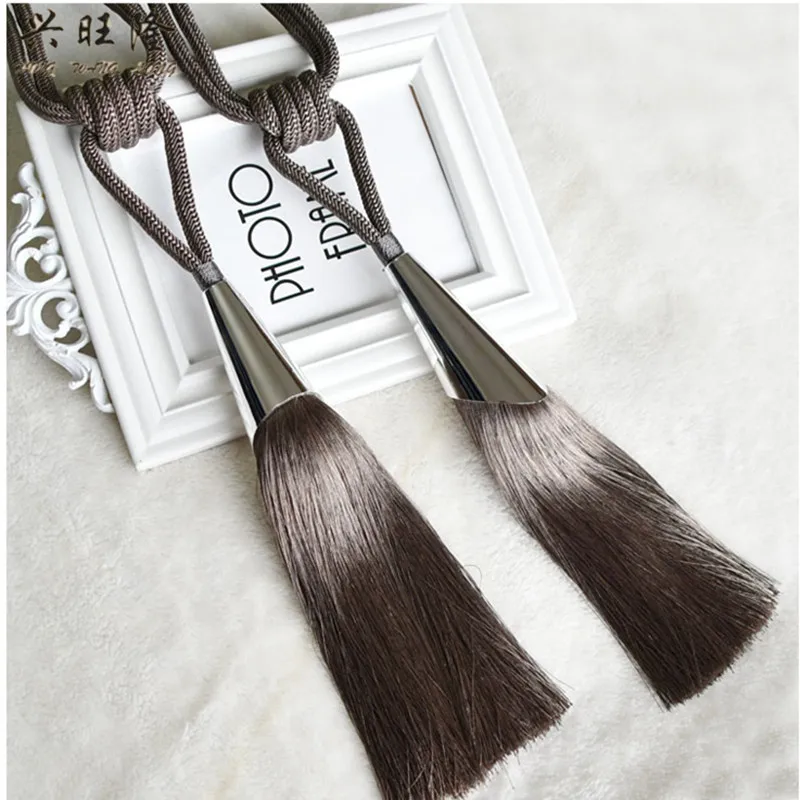 

2Pcs/Pair Curtain Tassel Brush Tieback Hanging Ball Straps Lashing Bind Ropes Belt Curtain Accessories Clasp Tie Tape Back