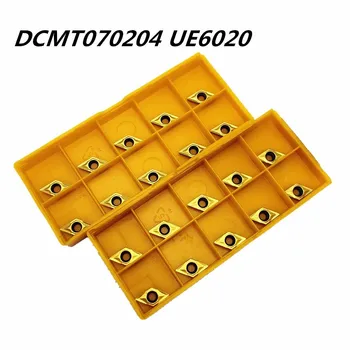 

100PCS Lathe tool DCMT070204 UE6020 external turning tool high quality carbide cutting DCMT070204metal turning tool milling tool