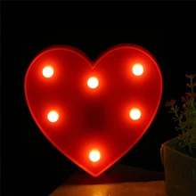Домашний декор романтическое 3D сердце любовь шатер светильники в форме букв домашние декоративные ночные лампы светодиодный ночной Светильник свадебное украшение