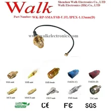 RP-SMA женский U. FL 1,13 мм(D) кабель, SMA IPEX 1,13 мм(D) кабель, u. fl sma кабель, wifi антенный кабель