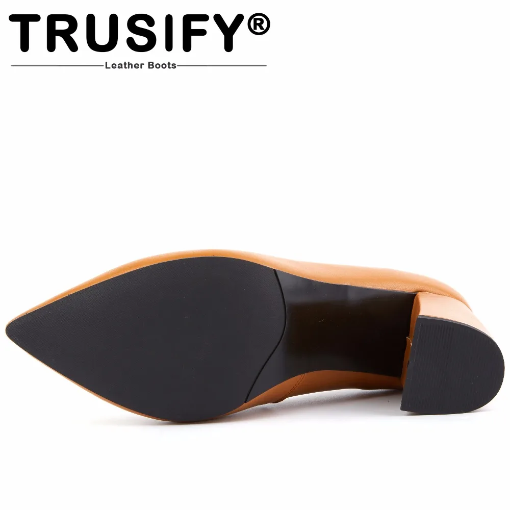 Trusify 2018 ohdefeat острый носок телячья кожа дамы 7.5 см офисная одежда элегантный
