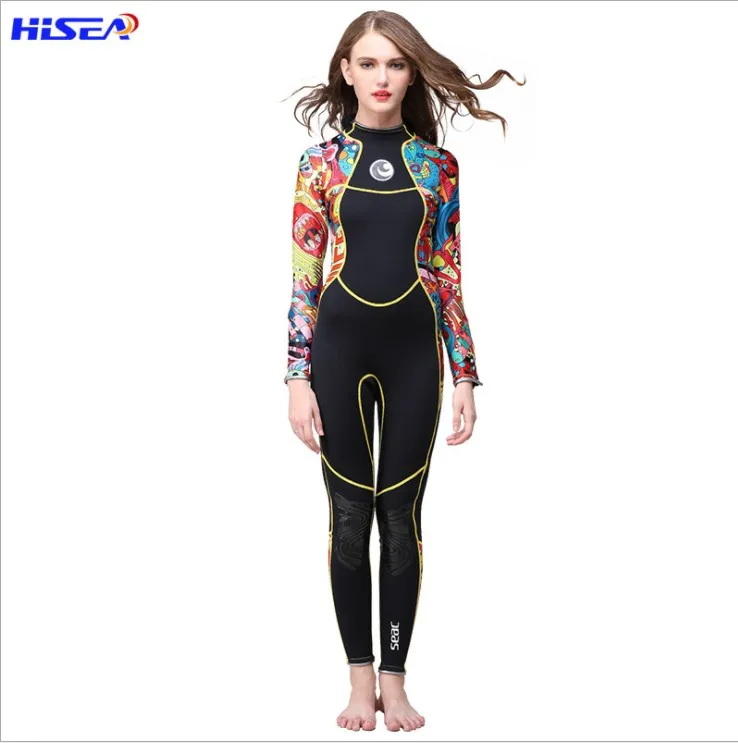 Hisea 3MM Neoprene Women's Diving Suits One-Piece Wetsuit Full Body Hunting Swimming Suits for Lady 4Options86786