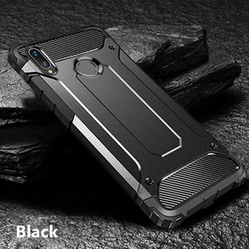 Black Роскошный армированный противоударный чехол для Xiaomi Redmi Note 7 6 Pro 5 PLus 6A 5A PC чехол для Xiaomi Pocophone F1 силиконовый мягкий чехол - Цвет: Black