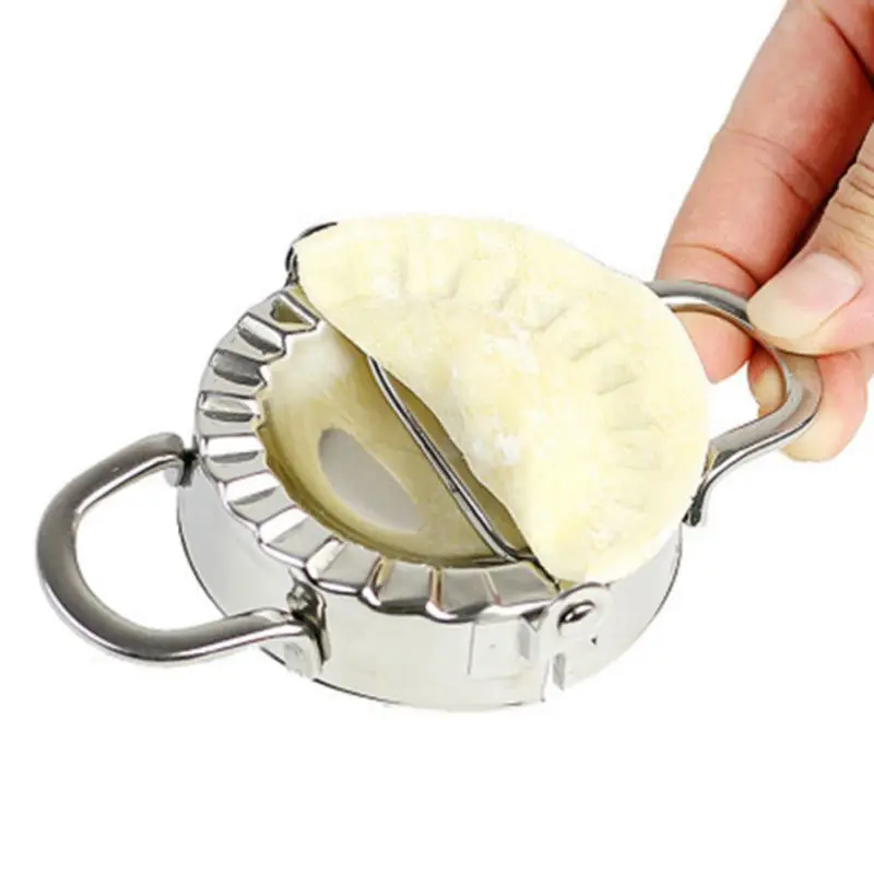 

Kitchen Cooking Tool, Stainless Steel Chinese Dumpling Mold Durable Round Wrapper Press Pastry Maker