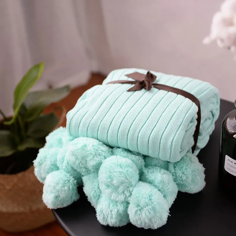 baby blanket Adult Baby Blanket Pompom Decor Large Size Home Blanket Multifunction 100-150 cm Bedding Quilt For Kids Newborn Infant Sleeping duvet insert Bedding