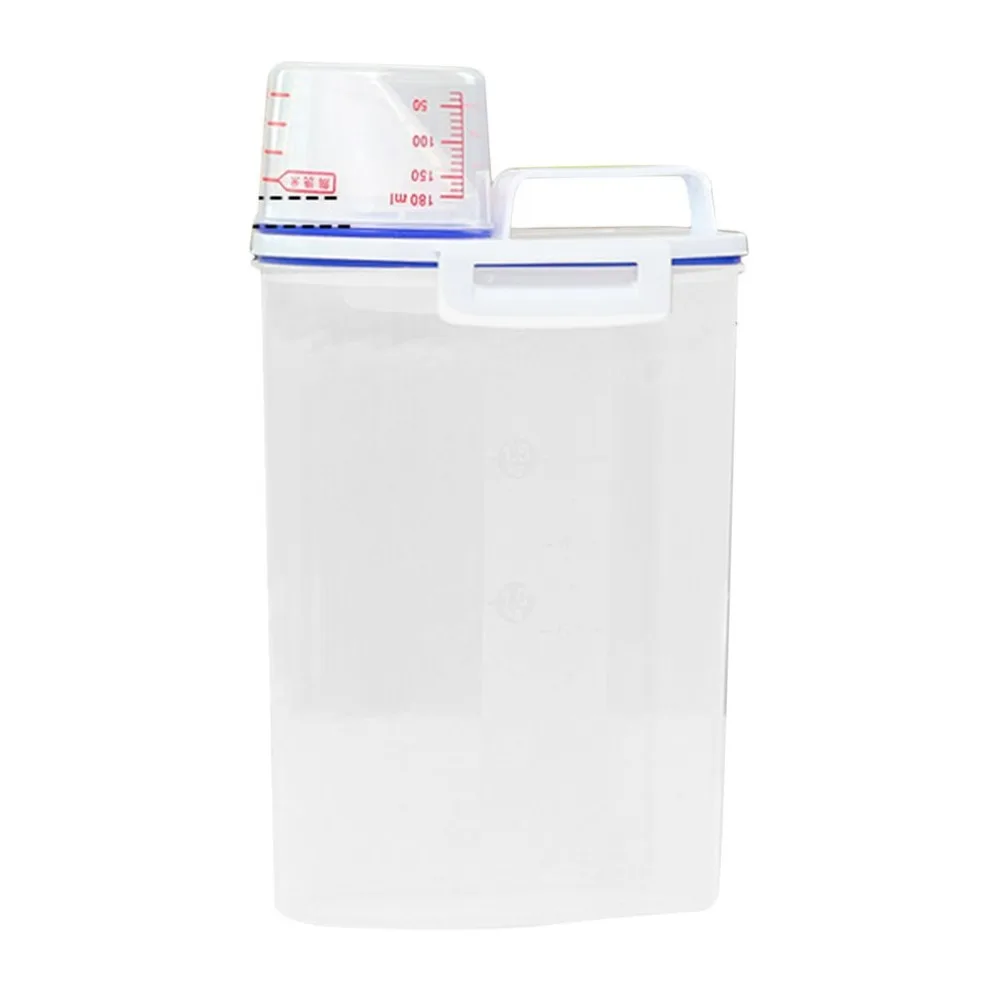 

Portable Size Transparent Plastic Kitchen Food Cereal Container Grain Storage Case Bean Bin Rice Storage Box