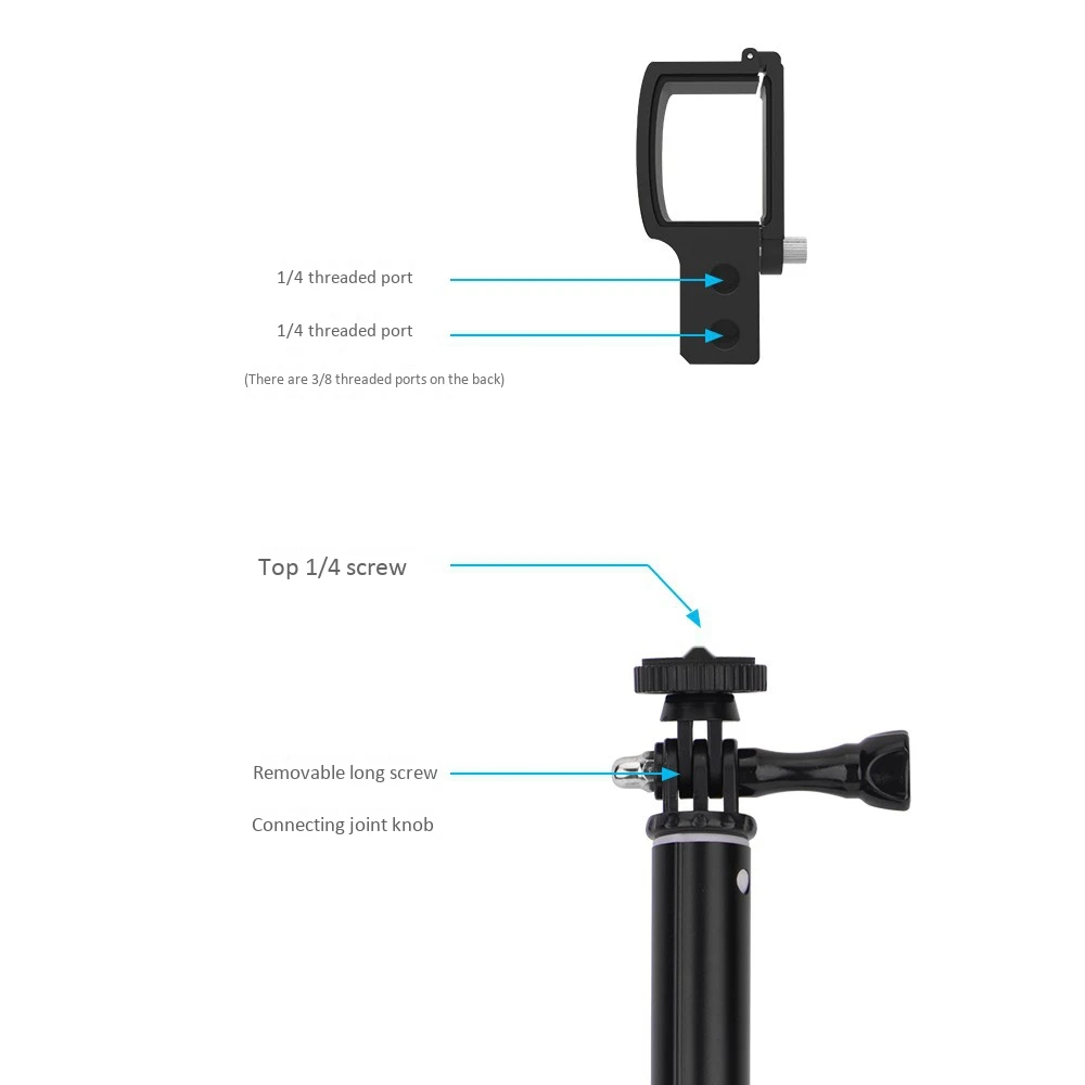 Удлинитель шест палка для селфи для Dji Osmo Карманный ручной карданный стабилизатор с кронштейном для крепления телефона зажим кабель