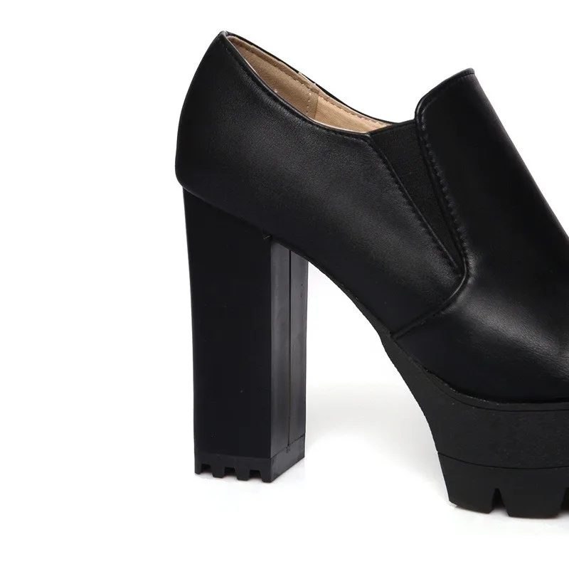 Egonery/обувь; коллекция года; женские модные повседневные туфли-лодочки на платформе в европейском и американском стиле; Современные женские туфли на высоком толстом каблуке с круглым носком в стиле ретро
