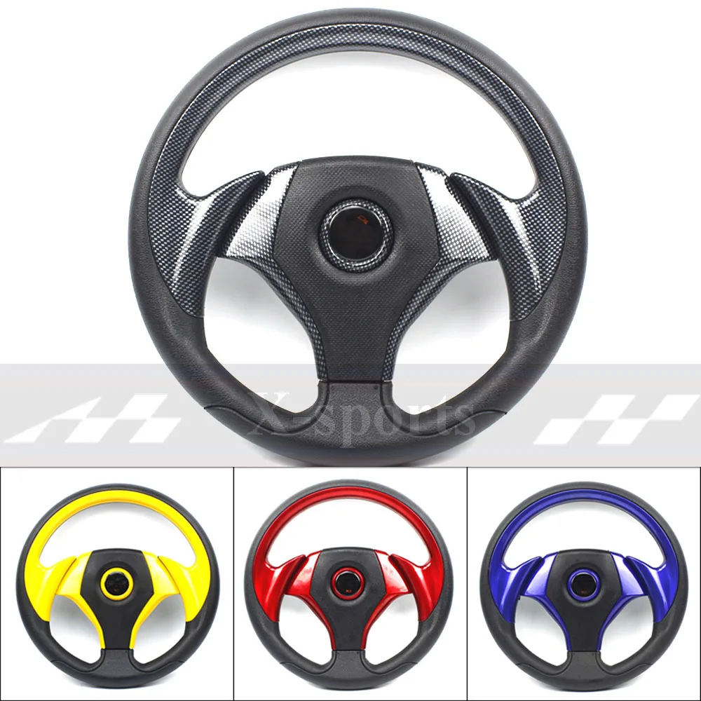 

Free shipping universal 13 inches 320MM Aluminum PU Sport steering wheel racing type volante 4color Carbon yellow red blue MO