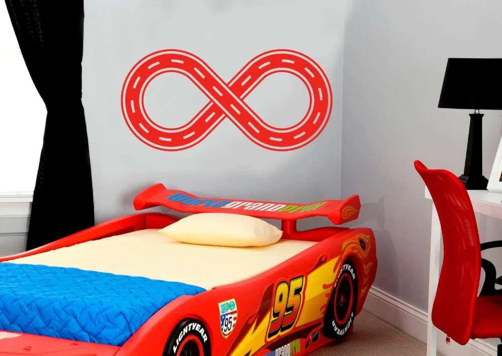 Car Road Pattern Wall Decal Vinyl Raceway Wall Stickers Race Road Art