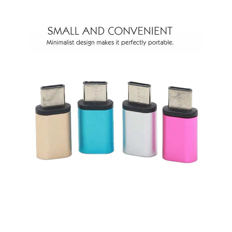 

2PCS Aluminum alloy shell Type C Adapter USB-C to Micro USB Converter for Samsung HTC Huawei Xiaomi LG Smartphones