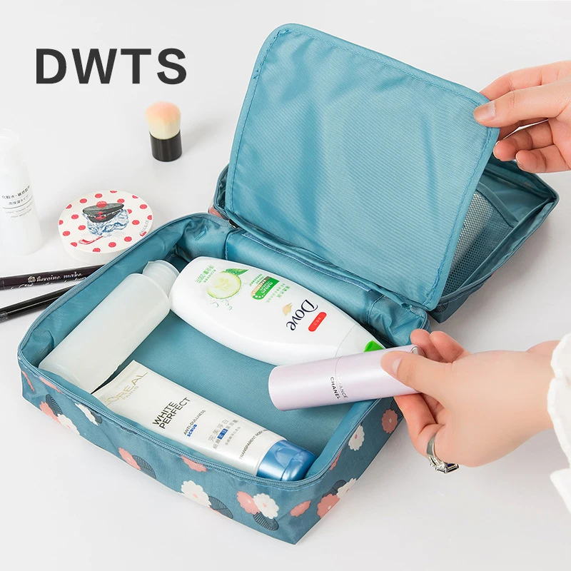 DWTS سستة الرجل المرأة حقيبة مستحضرات تجميل حقيبة مستحضرات تجميل من النيلون الجمال حالة المكياج المنظم حقيبة مستحضرات تجميل مجموعات تخزين الس...
