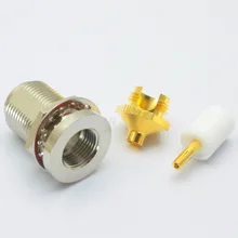 Solda fêmea do anteparo do conector n de 1pce jack para o cabo semi-rígido rg402 0.141