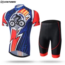 XINTOWN для мужчин Велоспорт Джерси нагрудник шорты наборы синий езда Pro mtb велосипедная одежда костюмы команда Велоспорт рубашки топ одежда