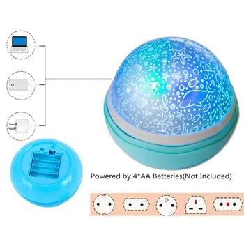 

Romantic 360 Degree Rotation Projector, Kids Flower LED Projector Night Light (Ocean Beamer)