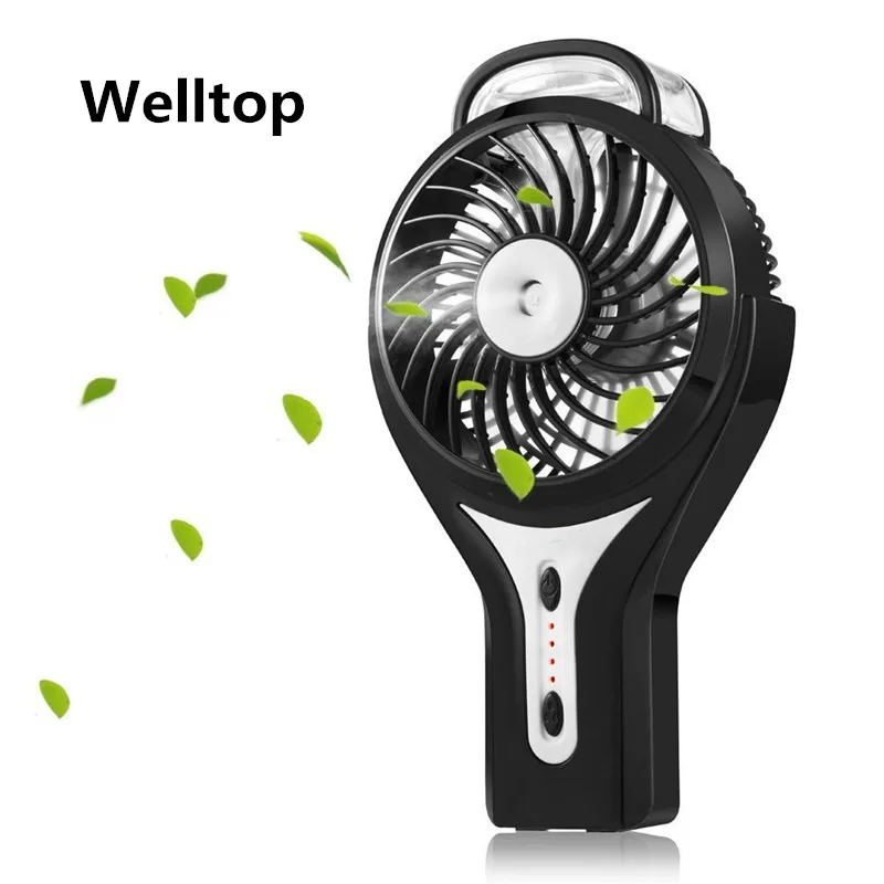 Welltop Mini Handheld Misting Fan Personal Mist Humidifier Portable Cooling Fan Rechargeable