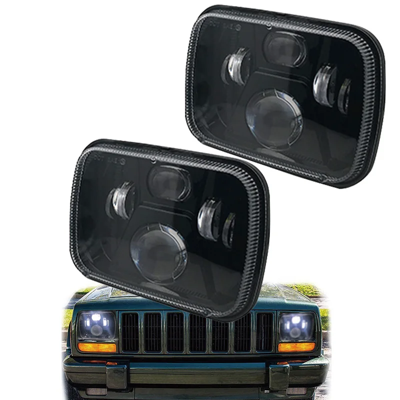 1 пара 55 Вт Высокий/Низкий H4 светодиодные фары для Jeep Wrangler YJ XJ Truck FLD 50 60 70 80 Firebird Celica