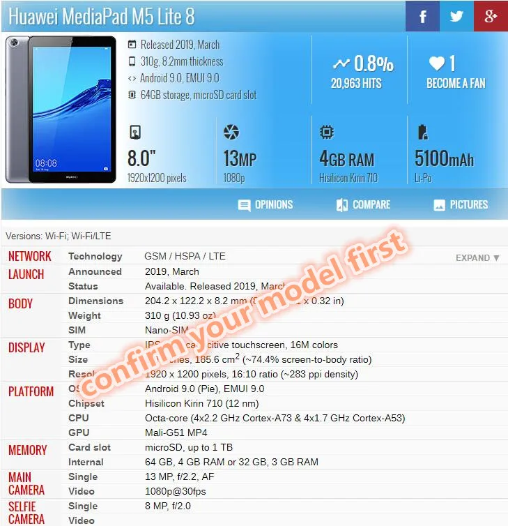 Mediapad T5 8 дюймовый мраморный умный флип чехол с листьями для Huawei M5 lite