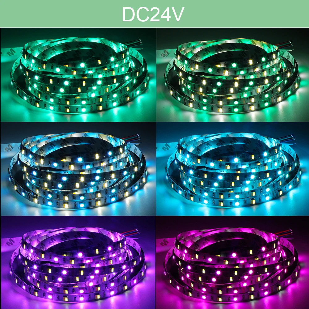 SMD 5050 RGB + CCT 5 в 1 Светодиодные ленты свет лампы нет Водонепроницаемый 5 M 300 Светодиодная лента DC12V 24 V RGB CCT гибкие светодиодные полосы