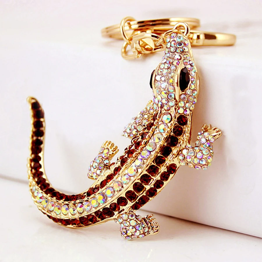 Beautiful Charm Crocodile Keychain Exquisite Rhinestone Car Keyring