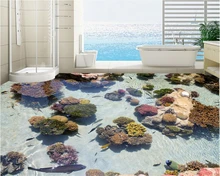 Coral Tropical Fish Ocean 3D Floor Sticker Bathroom Corridor Living Room 3D 3d Waterproof Self-adhesive Wallpaper Sticker Paper 3d wallpaper customized 3d floor painting wall paper 3d dark ocean floor tile stereograph bathroom floor living room wallpaper