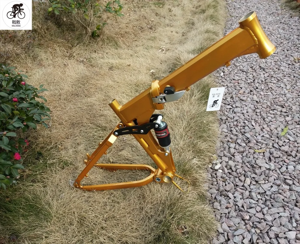 Clearance Kalosse Soft tail   26*17inch  6001 aluminum alloy mountain bicycle  frame  26er folding  mountain  bike frame 1