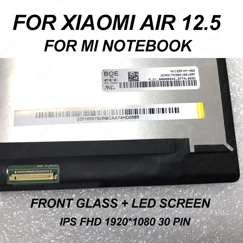 Новинка 12," для XIAOMI AIR 12 MI NOTEBOOK REPAIR LED-подсветка для экрана ноутбука ЖК-панель дисплей матричный монитор FHD ips EDP 30 PIN стекло